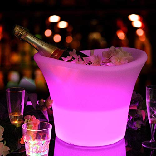 YWSZJ Hielo resplandeciente Bucket- Colorido LED Cubo de Hielo, Luminoso Cubo de Hielo con Aislamiento de Alta Capacidad resplandeciente Ambiente de Fiesta Vacaciones Circular Bar Club Bar