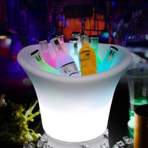 YWSZJ Hielo resplandeciente Bucket- Colorido LED Cubo de Hielo, Luminoso Cubo de Hielo con Aislamiento de Alta Capacidad resplandeciente Ambiente de Fiesta Vacaciones Circular Bar Club Bar