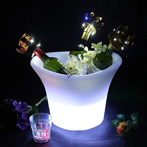 YWSZJ Hielo resplandeciente Bucket- Colorido LED Cubo de Hielo, Luminoso Cubo de Hielo con Aislamiento de Alta Capacidad resplandeciente Ambiente de Fiesta Vacaciones Circular Bar Club Bar