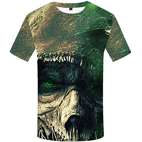 yyqx container Moda Manga Corta Tees Round Neck Top Camisa Lote de Sacos de Demonio Camiseta Estampada Hombres Camiseta 3DT Manga Corta Cuello Redondo impresión Digital Casual Manga Corta-Color_4XL