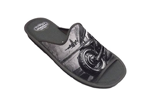 Zapatillas de Estar por casa/Biorelax/Hombre/Primavera-Verano/Dibujo Moto/Puntera Destapada/con Cámara de Aire/Talla 46