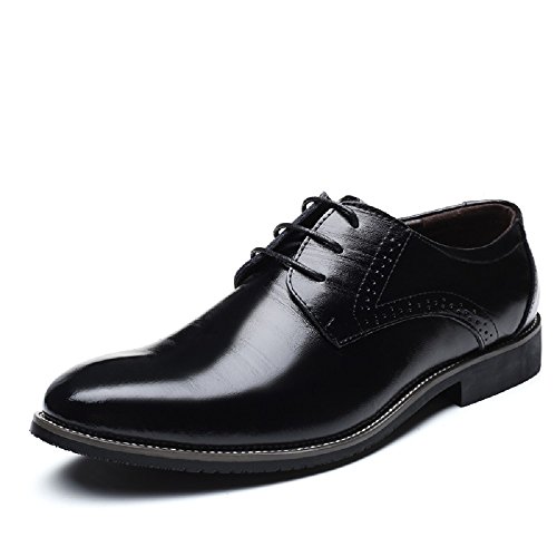 Zapatos Oxford Hombre, Brogue Cuero Boda Negocios Calzado Vestir Cordones Derby Negro Marron Azul Rojo Amarillo 37-48EU BK41