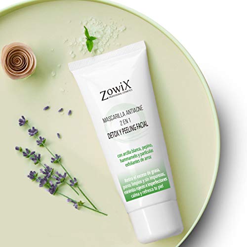 Zowix. Peeling antiacne. Mascarilla y exfoliante facial para el acne facial. Detox purificante piel grasa. 100 ml.