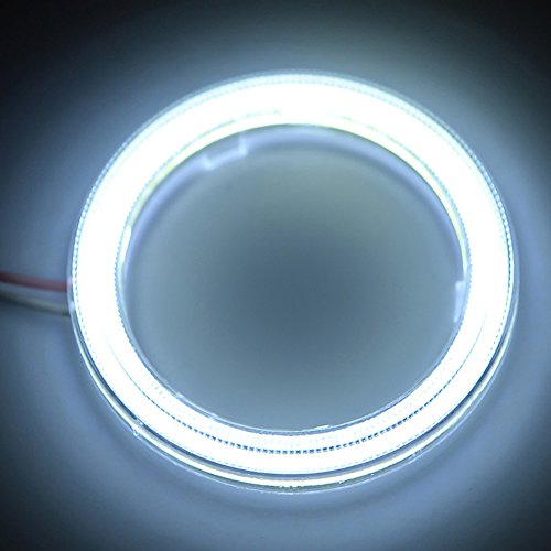 1 par de luces de ojo de ángel en forma de anillo, CC 12V, de 60 mm, con luces LED COB 45SMD, 6500K, luz blanca, con tapa incluida, de Taben.