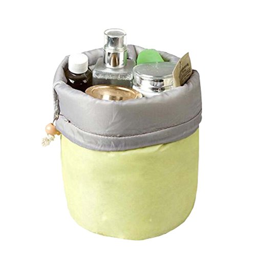 1 PC de alta capacidad cosméticos bolsa/bolsa de almacenamiento de viaje de paquete cilíndrico, amarillo