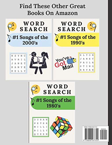 #1 Songs Of The 2010's Word Search: Search For The Words To The Song And Artist For Each #1 Song On The Top 40 Music Charts For The 2010's Decade