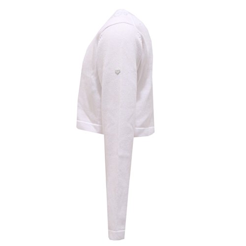 4251S maglione bimba ARMANI JUNIOR cardigan coprispalla white sweater cotton kid [8 YEARS]