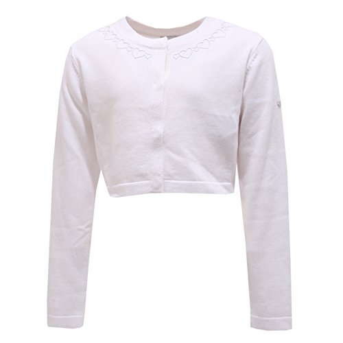 4251S maglione bimba ARMANI JUNIOR cardigan coprispalla white sweater cotton kid [8 YEARS]