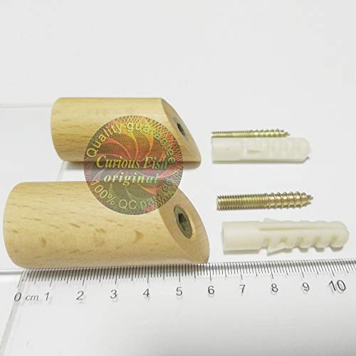 4PCS Gancho de Madera Natural Sólido Curioso Pescado Cilindro de Madera Columna Montado en la Pared Ropa de Tela Sombrero Escudo de la Bolsa Bolsa Bata Bufanda Percha Decoración Minimalista Versátil