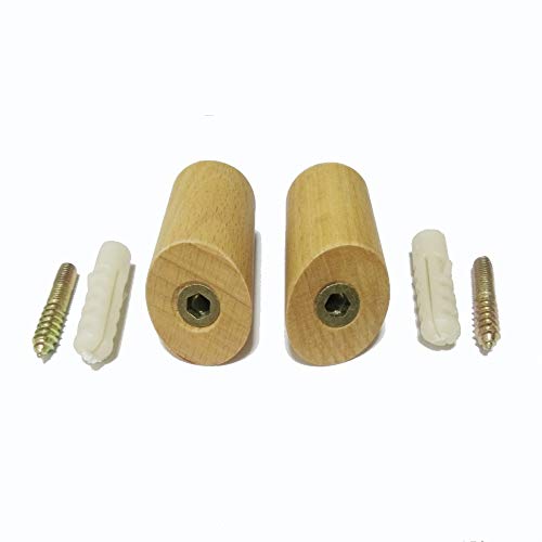 4PCS Gancho de Madera Natural Sólido Curioso Pescado Cilindro de Madera Columna Montado en la Pared Ropa de Tela Sombrero Escudo de la Bolsa Bolsa Bata Bufanda Percha Decoración Minimalista Versátil