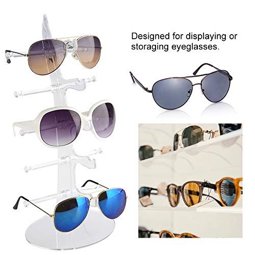 5 Pares de Plástico Anteojos Estante Gafas de Sol Soporte de Exhibición Rack Soporte de Almacenamiento Venta Mostrar Caso(Transparente)