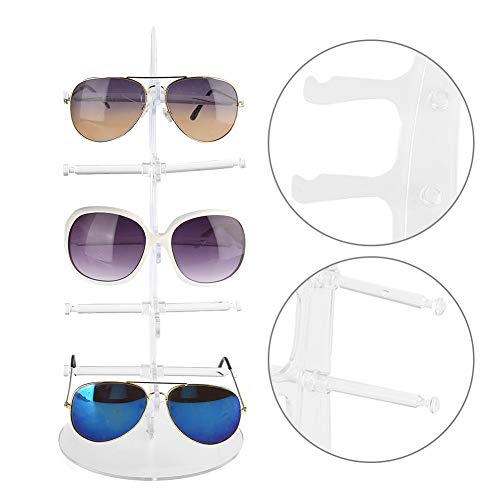 5 Pares de Plástico Anteojos Estante Gafas de Sol Soporte de Exhibición Rack Soporte de Almacenamiento Venta Mostrar Caso(Transparente)