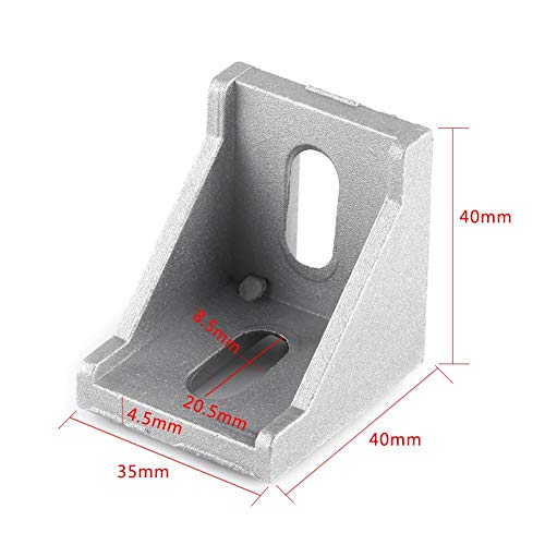 5pcs 4040 Aleación de aluminio en forma de L Escuadra de esquina ángulo recto Soporte de la esquina Sujetador 40x40mmx35mm<br/>