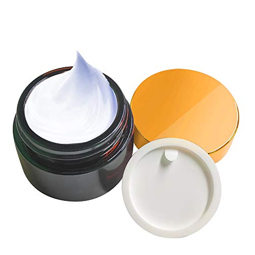 6 Piezas 30ml Tarros de Cristal de Ámbar con Tapa, Rellenables Botella de Pot Recipiente para Salve Crema Facial Loción Aromaterapia