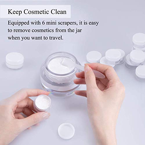 60 Piezas Tarros de Plástico, Contenedores Cosmético de Viaje Envases de Vacío Transparente con Tapas de Tornillo para Cosmética Crema Muestra, Polvo, Decoración de Uñas, 5g 5ml Blanco