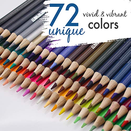 72 Lapices Acuarelables Zenacolor con Pincel y Maletin de Metal Zenacolor - Kit de Lápices de Colores - 72 Colores Únicos - Coloreado para Adultos, Artistas Principiantes y Expertos