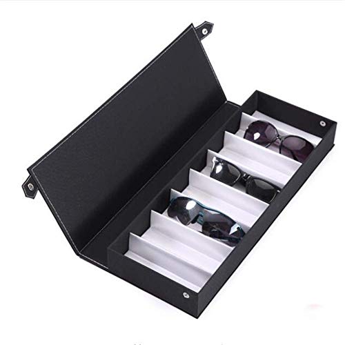 8 Hendiduras Gafas Pantalla Caja, Organizador Variedad de Sol Anteojos Funda Almacenamiento, Almacenaje Estante Soporte Contenedor, Joyería Relojes Mostrar Bandeja - Negro