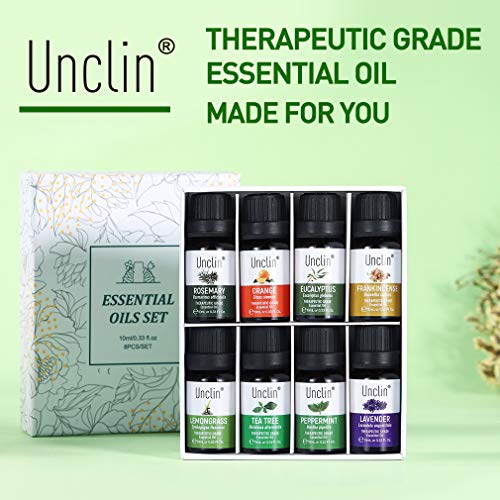 8 sabores Unclin Fragancia perfumada Aceite 10ml Perfume natural para la fabricación de velas Jabón Aromaterapia Cuidado de la piel Aceite esencial