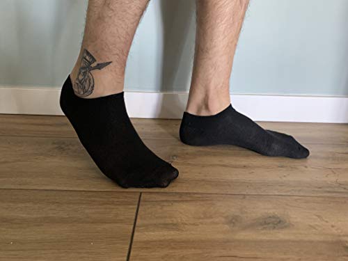 9 Pares Calcetines cortos Mujer hombre, calcetines tobillero (Negro, (40-44)