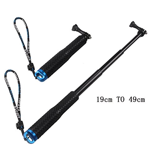 ABCTen Palo Selfie Stick Monopod Extensible Aluminio Impermeable para Gopro Hero 5 4 Session Xiaomi Yi