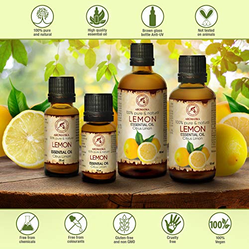 Aceite de Limón 10ml - Limón Cítrico - Italia - Aceite de Limón 100% Puro Para un Buen Sueño - Cuidado corporal - Belleza - Relajación - Aromaterapia - Difusor de Aroma - Lámpara de Aroma