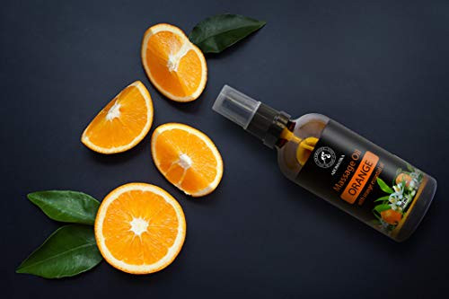 Aceite Masaje Naranja 100ml - 100% Puro - Cosmética Natural - Aceite de Aroma Suave de Masaje Corporal de Naranja - Aceite de Aroma Relajante - Buen Sueño - Calmante