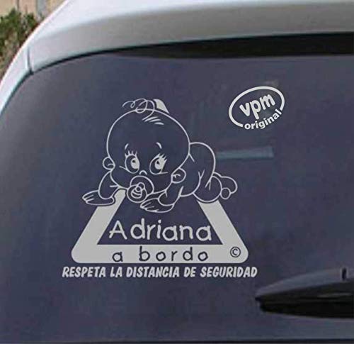 Adhesivo personalizado Bebé a bordo VPM04. Diseño único y exclusivo de VPM Original. Protegido por © desde 2001.