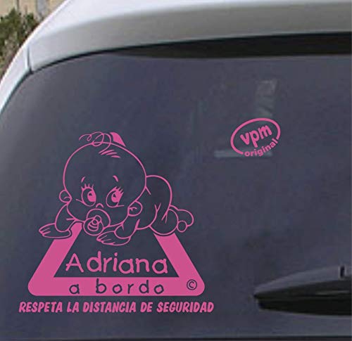 Adhesivo personalizado Bebé a bordo VPM04. Diseño único y exclusivo de VPM Original. Protegido por © desde 2001.