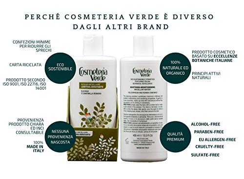 Agua Micelar Calmante-hidratante Cosmeteria Verde - Es una solución detergente que empareja el maximo de la delicadez con una optima capacidad hidratante y calmante.