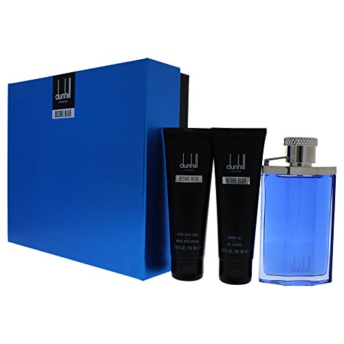 Alfred Dunhill Desire Blue London – Set de regalo de 3 piezas de 3.4 oz Edt Spray, 3 oz después del afeitado Bálsamo, 3oz ducha GEL3 Stück