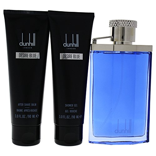 Alfred Dunhill Desire Blue London – Set de regalo de 3 piezas de 3.4 oz Edt Spray, 3 oz después del afeitado Bálsamo, 3oz ducha GEL3 Stück