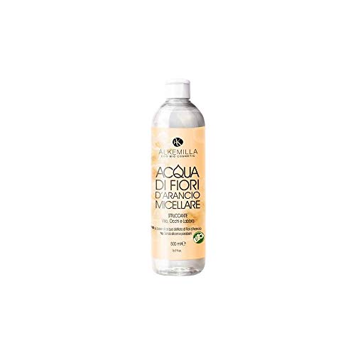 Alkemilla - Limpiador facial tónico de flores de naranja micelar, 500 ml