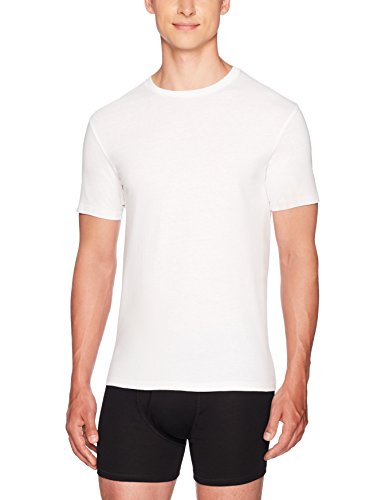 Amazon Essentials 6-Pack Crewneck Undershirts Camisa, Blanco (White), Large