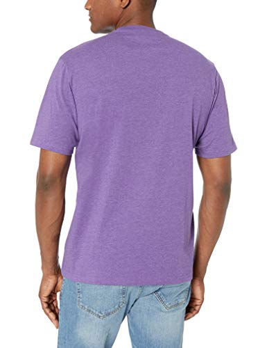 Amazon Essentials - Pack de 2 camisetas de manga corta y corte holgado con cuello redondo y bolsillo para hombre, Morado (Purple Heather Pur), US L (EU L)