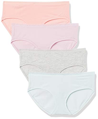 Amazon Essentials Pack de 4 Ropa Interior Modal Hipster Panties, Gris/Rosa/Azul Claro/Lavanda, US XXL (EU 3XL-4XL)