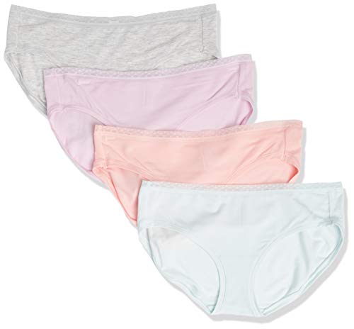 Amazon Essentials Pack de 4 Ropa Interior Modal para Bikini. Underwear, Gris/Rosa/Azul Claro/Lavanda, US XXL (EU 3XL-4XL)