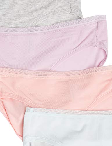 Amazon Essentials Pack de 4 Ropa Interior Modal para Bikini. Underwear, Gris/Rosa/Azul Claro/Lavanda, US XXL (EU 3XL-4XL)