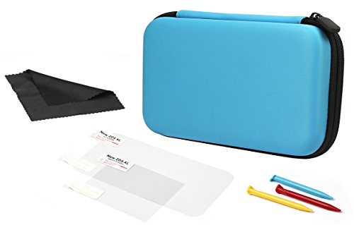 AmazonBasics - Funda de transporte para Nintendo 2DS XL con 3 lápices capacitivos y 2 protectores de pantalla - Turquesa