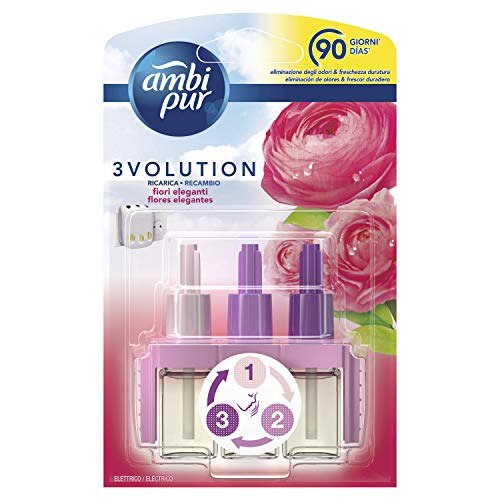 Ambi Pur 3Volution Flores Elegantes Recambio Para Ambientador Eléctrico - 21 ml