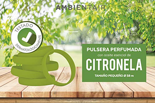 Ambientair Pulsera antimosquitos, 1 Pieza. 330 Horas de duración. Repelente Natural de citronela. Protección contra Insectos para Adultos y niños.