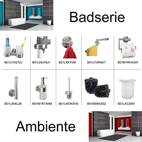 Ambiente - Recipiente de repuesto hecho de cristal satinado para escobillero de inodoro de la colección de baño