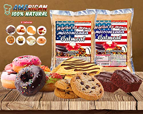 American Suplement - 1000 gr - Harina de Avena Integral, ideal para tortitas, batidos, bizcochos y magdalenas (DULCE DE LECHE)