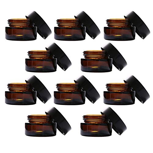 AMOYER 10pcs, 20 gram Amber vacío envases cosméticos tarros de Cristal de Ejemplo