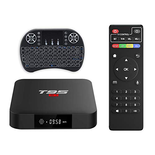 Android TV Box, T95 S1 TV Box 2GB RAM/16GB ROM Android 7.1 Amlogic S905W Quad Core Soporte 2.4GHz WiFi H.265 4K HDMI DLNA Reproductor Multimedia con Mini Teclado Inalámbrico