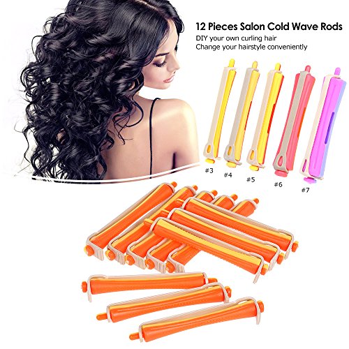 Anself 12pcs Rulo Rizador Rodillo de Giro de Pelo con Bandas de Goma