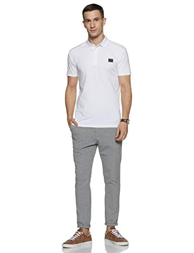 Antony Morato Polo Sport Slim con Placchetta, Blanco (Bianco 1000), Medium para Hombre