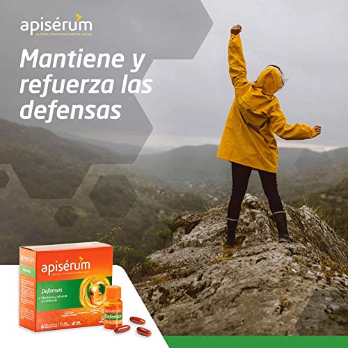 Apisérum Pack Defensas Cápsulas - 3 meses de tratamiento - Mantiene y refuerza las defensas - Multivitamínico con Jalea Real, Vitamina C, Echinacea, Zinc, Reishi y Shitake