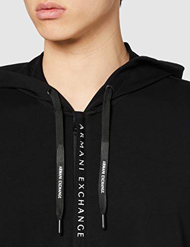 Armani Exchange French Terry Hoodie Capucha, Negro (Black 1200), XX-Large para Hombre