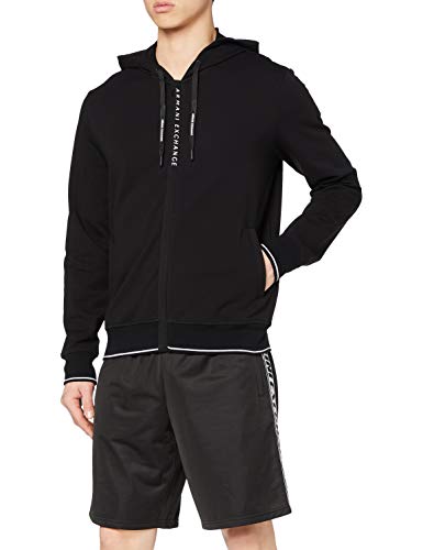 Armani Exchange French Terry Hoodie Capucha, Negro (Black 1200), XX-Large para Hombre