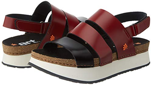 Art Mykonos, Sandalias con Punta Abierta para Mujer, Multicolor (Burdeos/Black Burdeos/Black), 38 EU